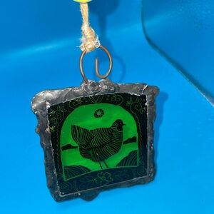 Stained Glass Sun Catcher Bird Chicken Hen, Hanging Ornament
